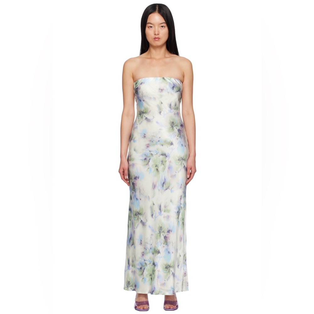 NWT BEC + BRIDGE Strapless Watercolor Moondance Maxi Dress Size 8